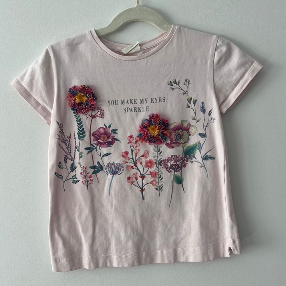 Zara pink top with flowers